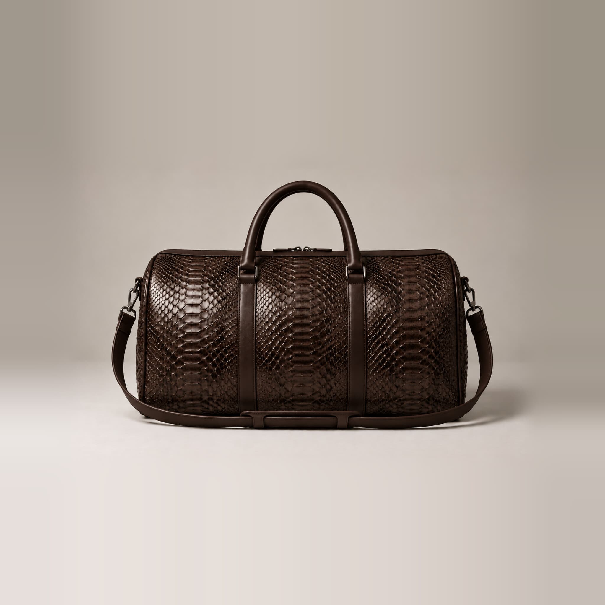 The Dom Bag in Chocolate Brown, front view