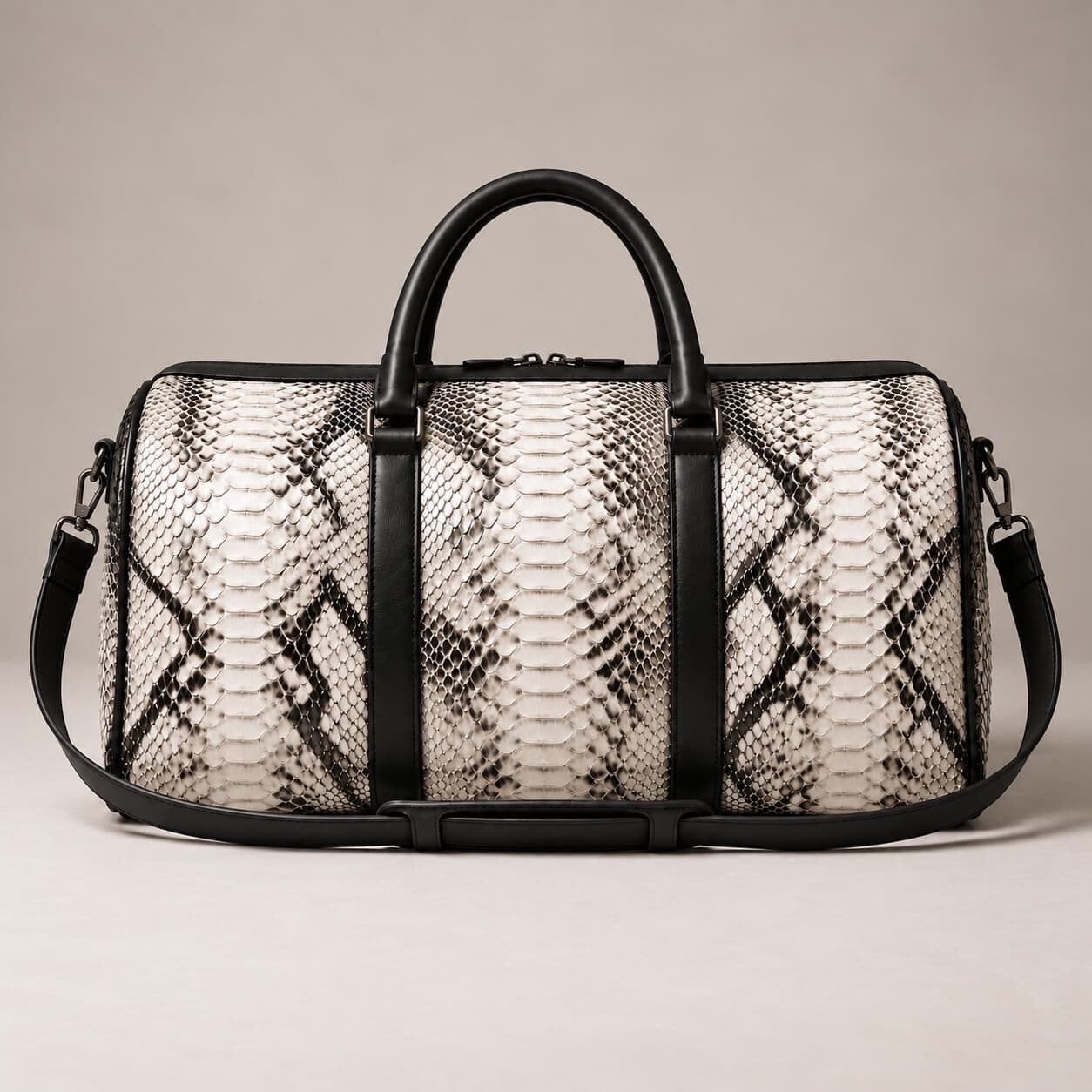 The Dom Bag in Himalayan Black python, back view